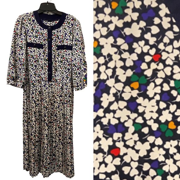 Vintage floral fit and flare maxi dress sz L - Picture 1 of 6